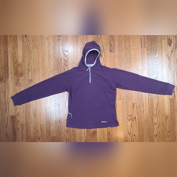 Women Sherpa Adventure Gear Size L Hoodie Fleece Long Sleeve 1/4 Zip purple - Picture 1 of 8